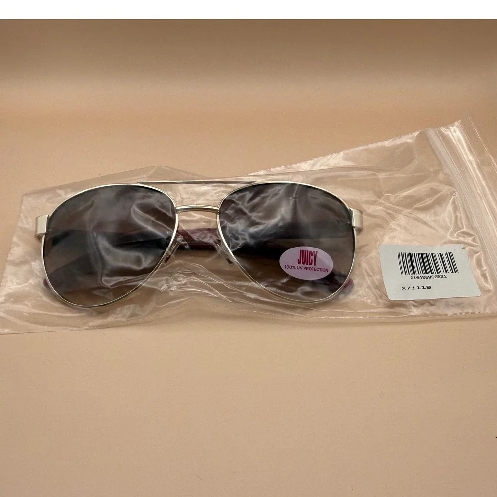 Juicy Couture Women Gold Aviator Sunglasses Burgundy Tortoise X71118 Kyan
